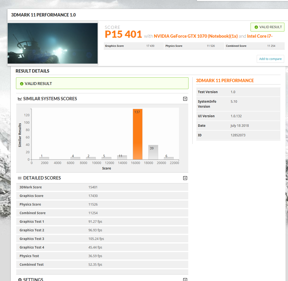 3DMark 11 Benchmarks using eGPU 1080.PNG